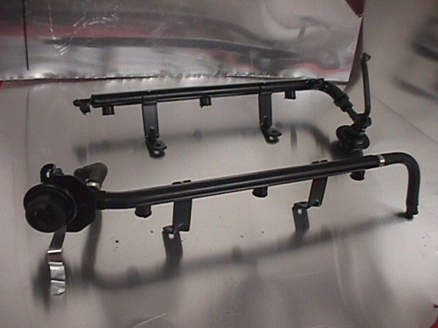 "Satin black" fuel rails