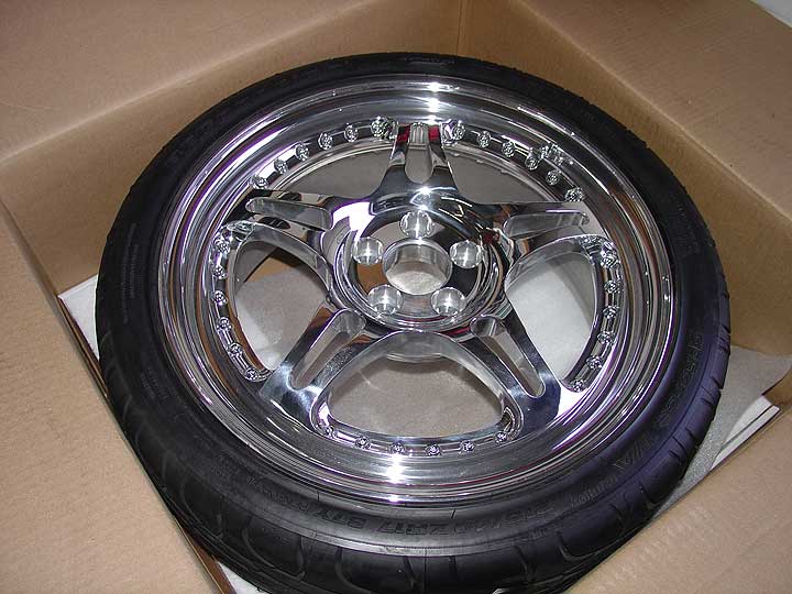 The new 17&amp;quot; HRE polished rims just arrived in the box.