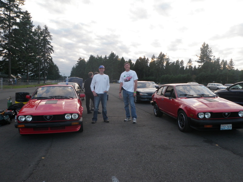 Michael's car is on the right, mine on the left