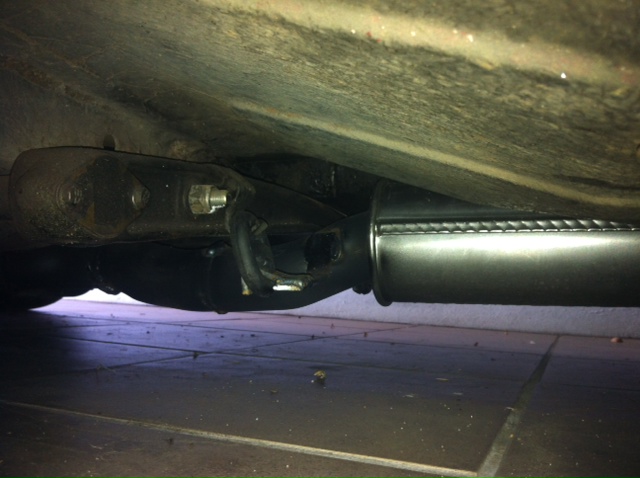 Exhaust side view just past the front cross member