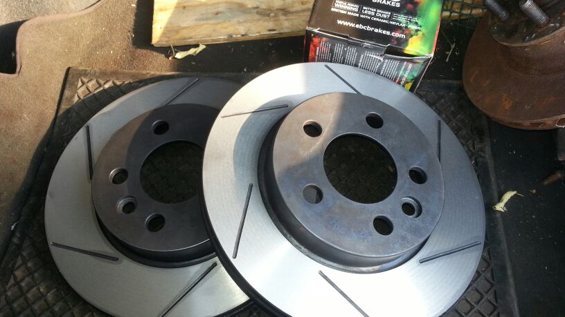 disks BEFORE fitting, sloted and hardened